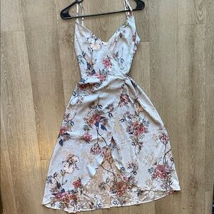 Lovestitch Metallic floral Slip Wrap Dress